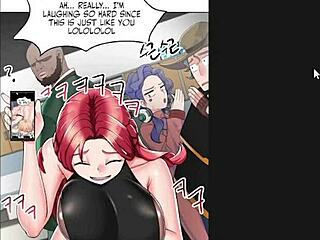 Steamy scenes with a black beauty and an anime sex fantasy